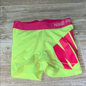 Neon Yellow and Pink Nike Pros